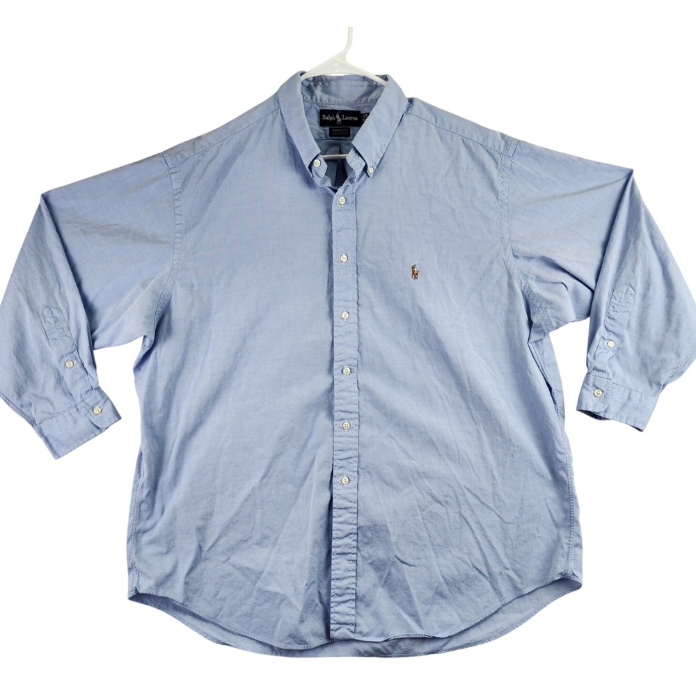 Ralph Lauren Yarmouth Light Blue Oxford Button Down Shirt Cotton Mens 18-34